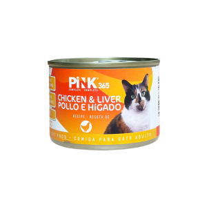 Pink Canned Cat Wet Food Chicken & Liver 175g