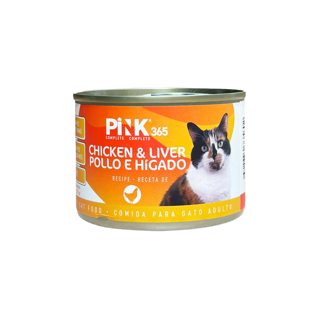 Pink Canned Cat Wet Food Chicken & Liver 175g
